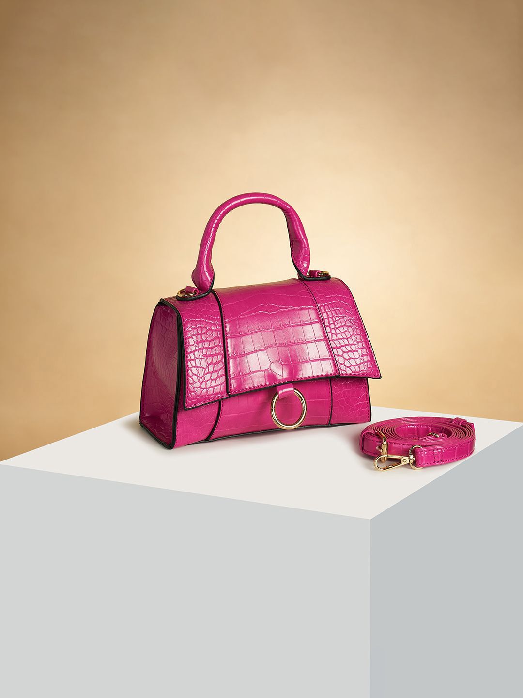 Forever Glam by Pantaloons PU Structured Handheld Bag with Cut Work-picture-39