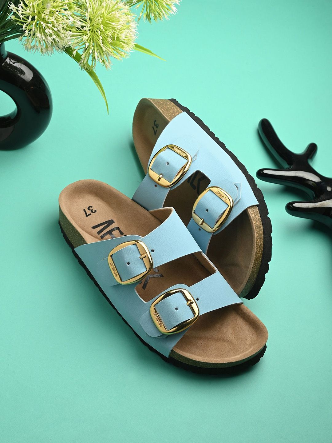AfroJack Women Open Toe Flats with Buckles-picture-14