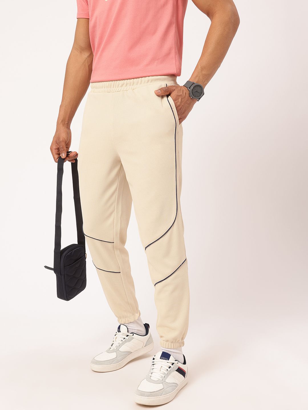 Kook N Keech Men Urban Edge Textured Piping Joggers-picture-37