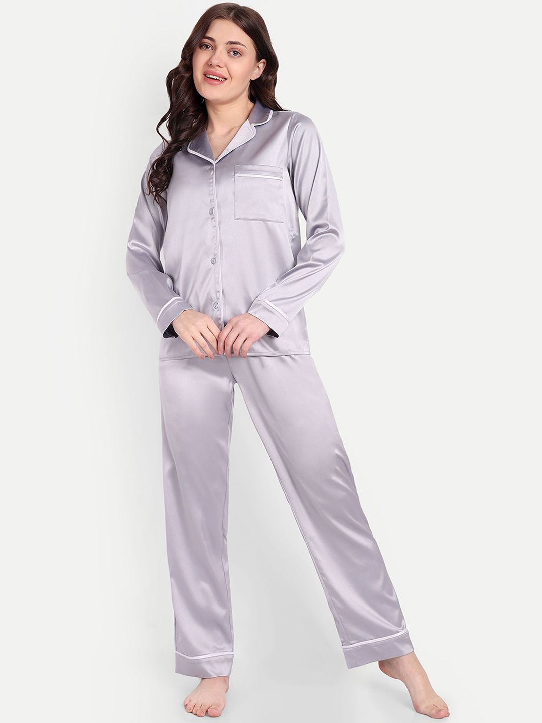 So What Lapel Collar Long Sleeves Night suit-picture-24