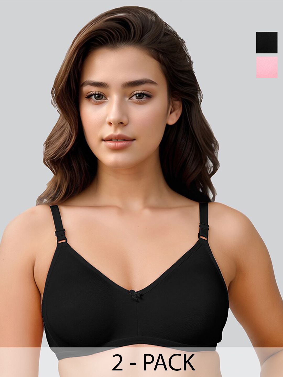 LUX VENUS Pack Of 2 Full Coverage Non Padded Non-Wired Everyday Bra-All Day Comfort-image-41
