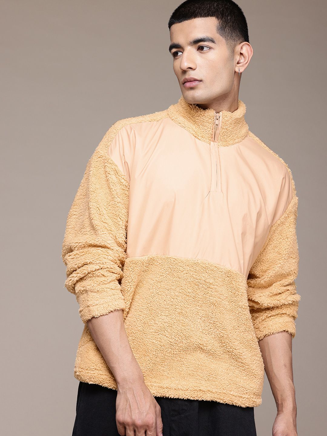 The Roadster Lifestyle Co. Mock Collar Sherpa Sweatshirt-picture-10