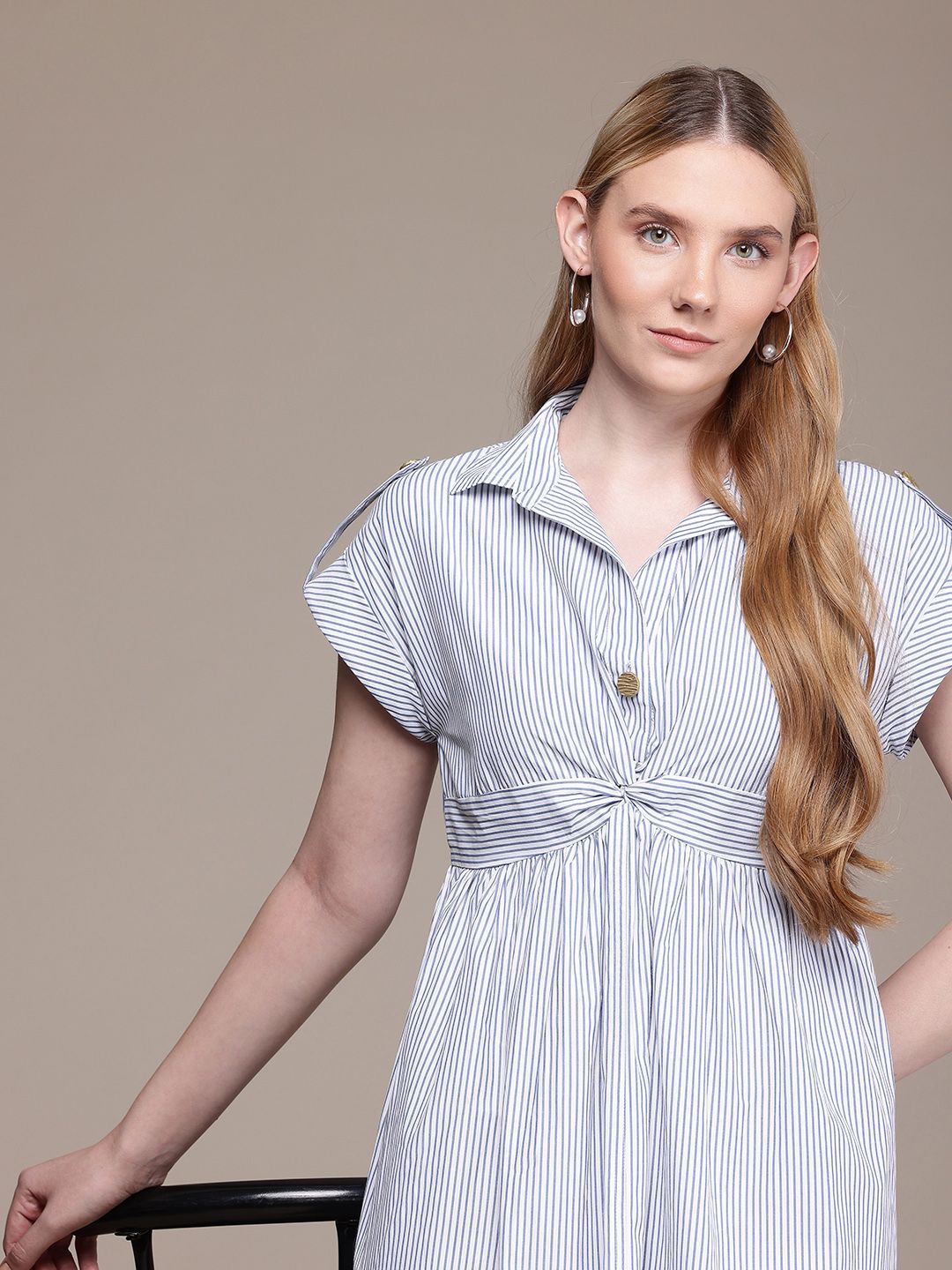 French Connection Striped A-Line Dress