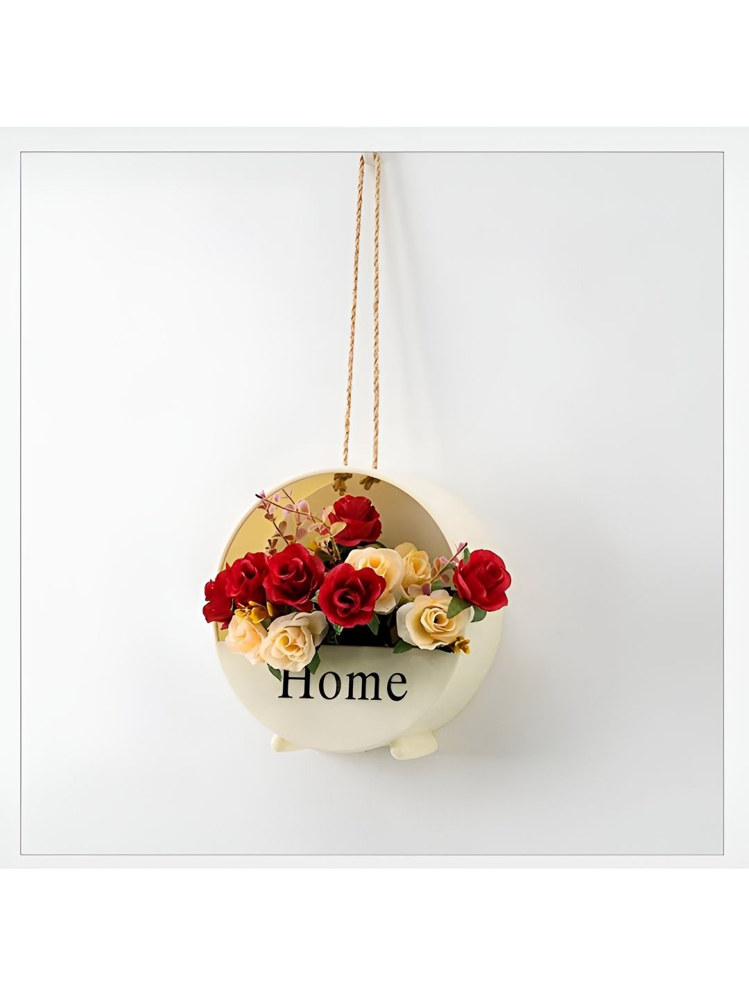 VAH Kya Bat Hai !! Yellow & Red Wooden Flower Pot Holder-picture-10