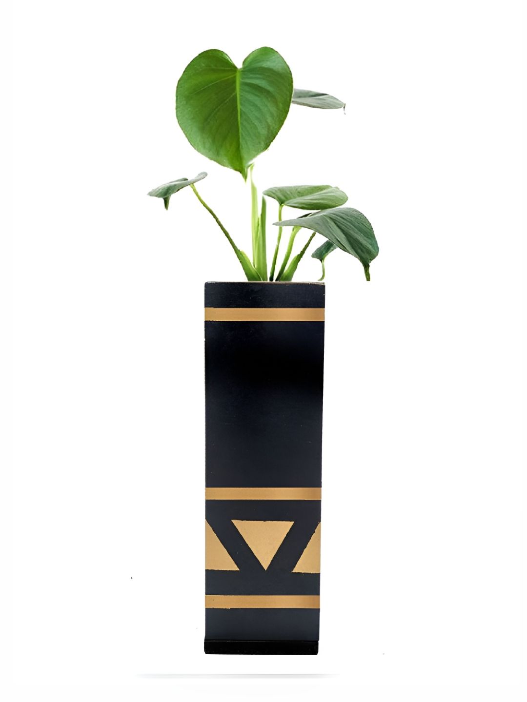 VAH Kya Bat Hai !! Black & Cream Coloured Wooden Flower Pot Holder-image-46
