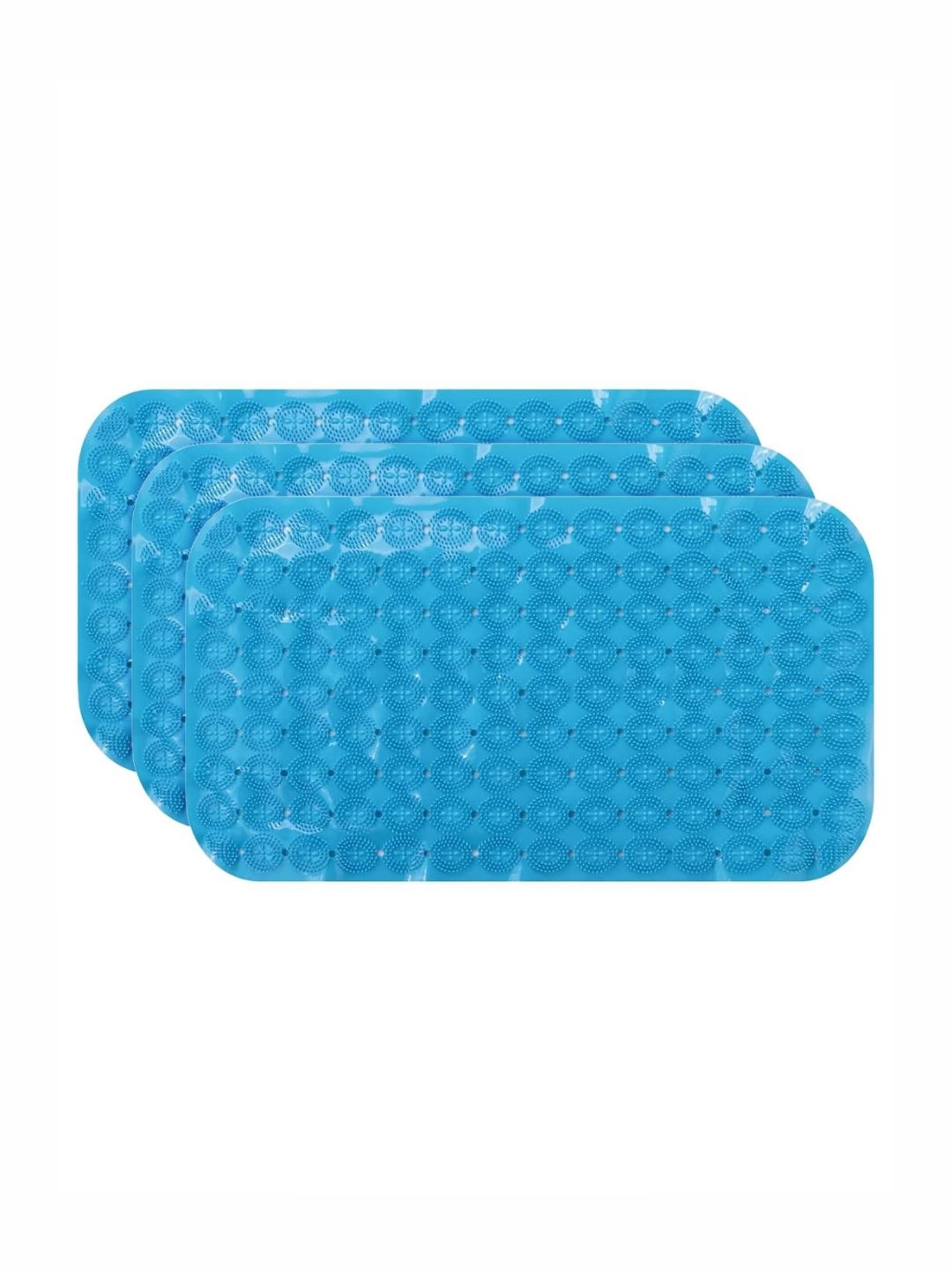 Kuber Industries Blue 3 Pieces Textured Anti Skid 240GSM Bath Rugs-picture-37