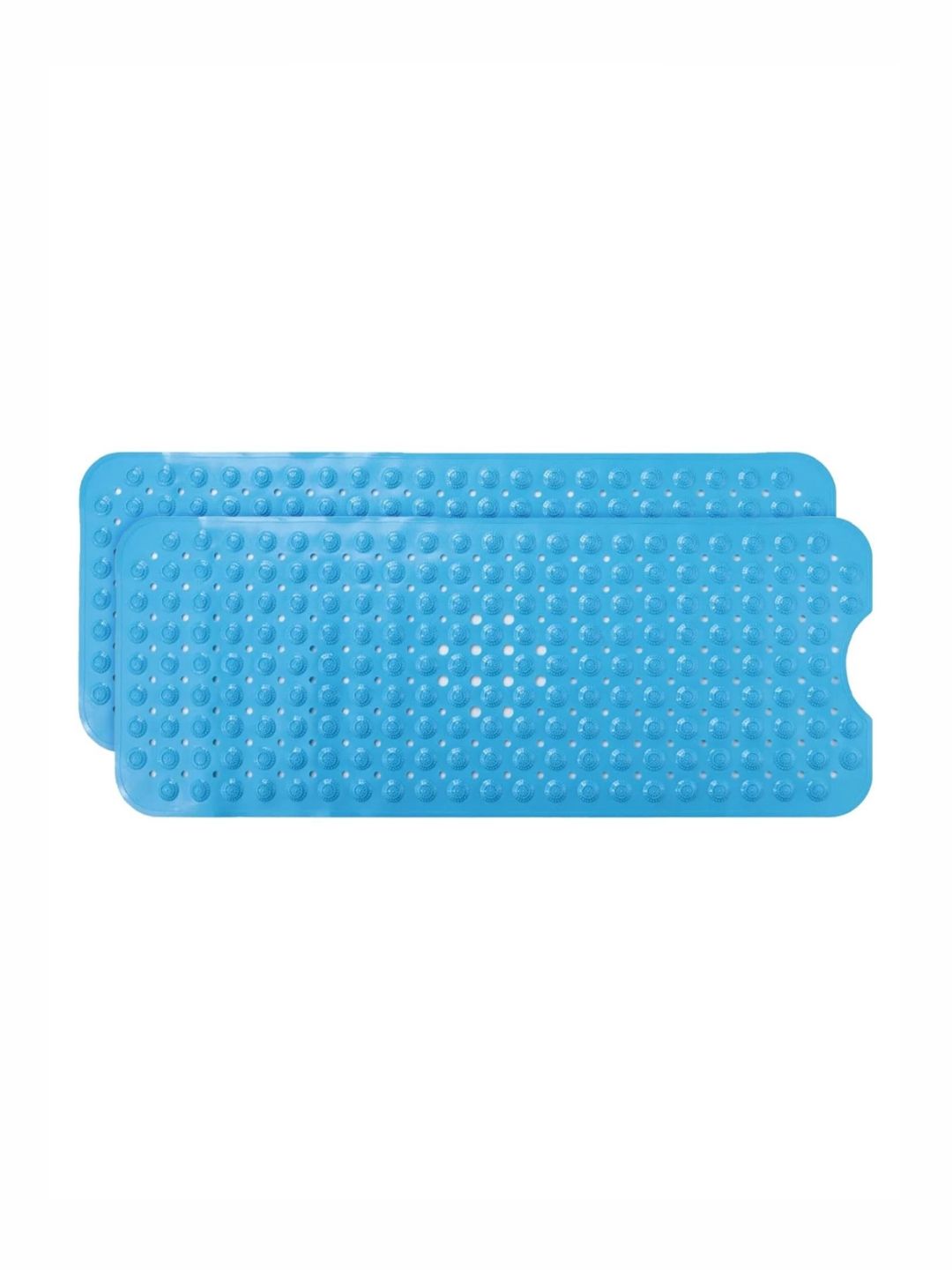 Kuber Industries Blue 2 Pieces Textured Anti Skid 240GSM Bath Rugs-picture-39