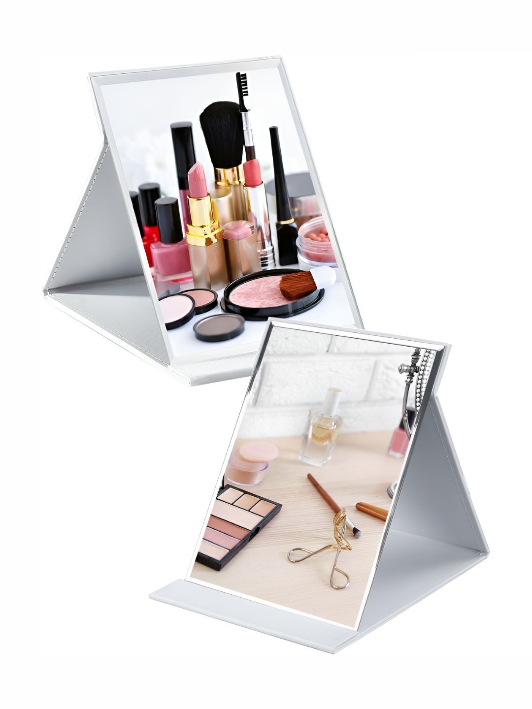 P-Plus International White 2 Pieces Tabletop Makeup Mirror-picture-38