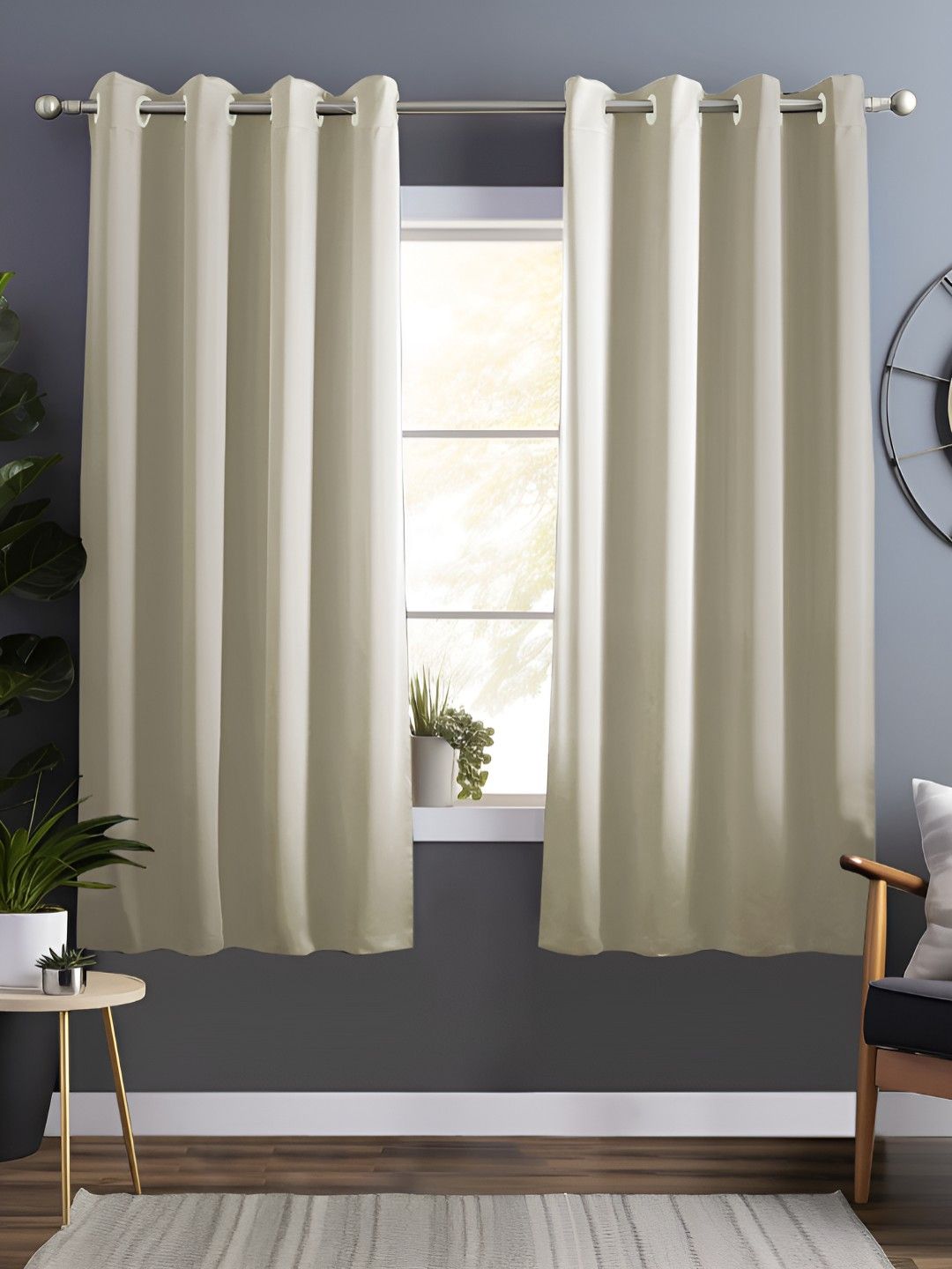Story@home Beige 2 Pieces Black Out Window Curtains-picture-29