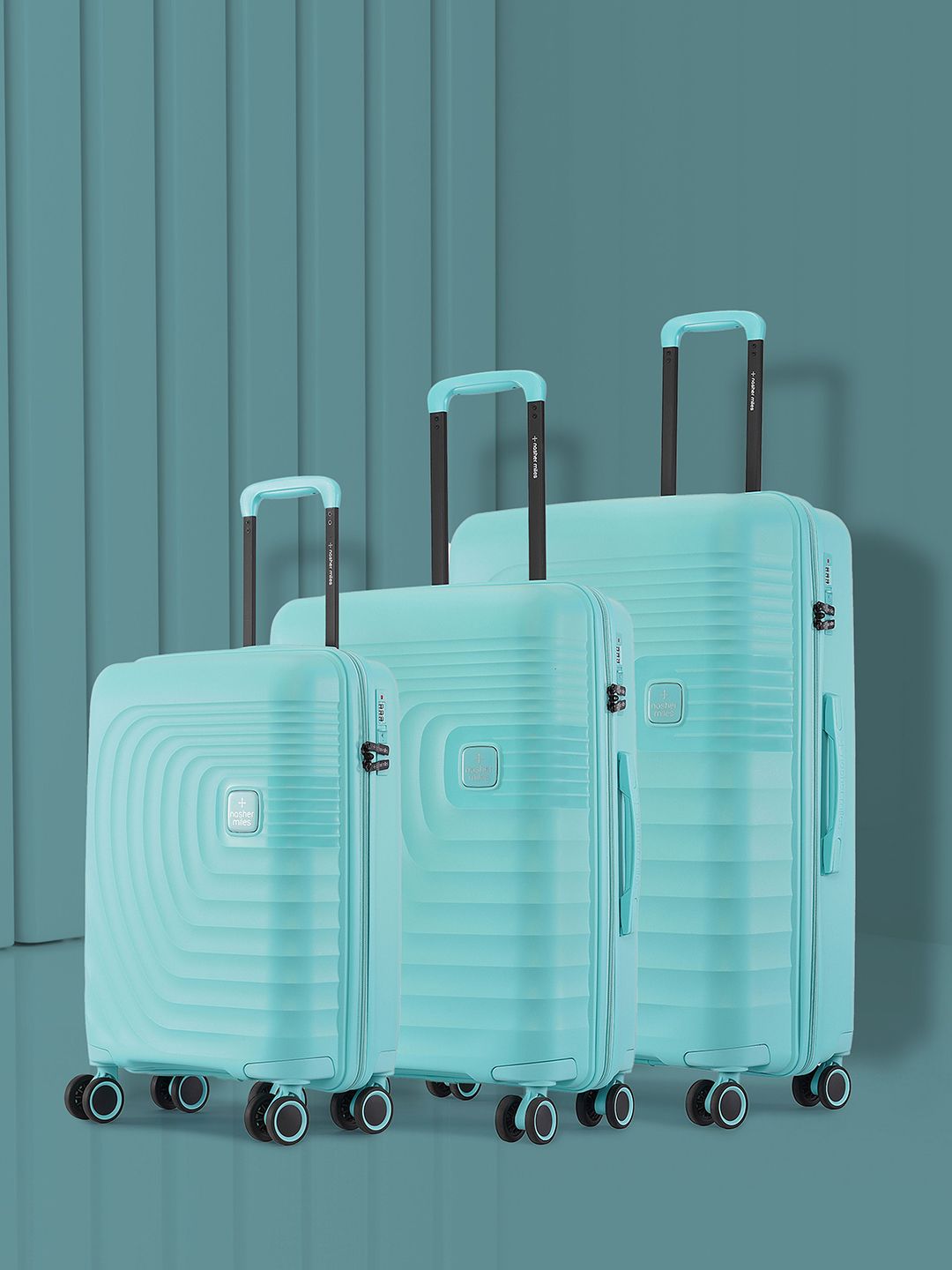 Nasher Miles boston Set Of 3 Hard Sided Trolly Suitcases-picture-34