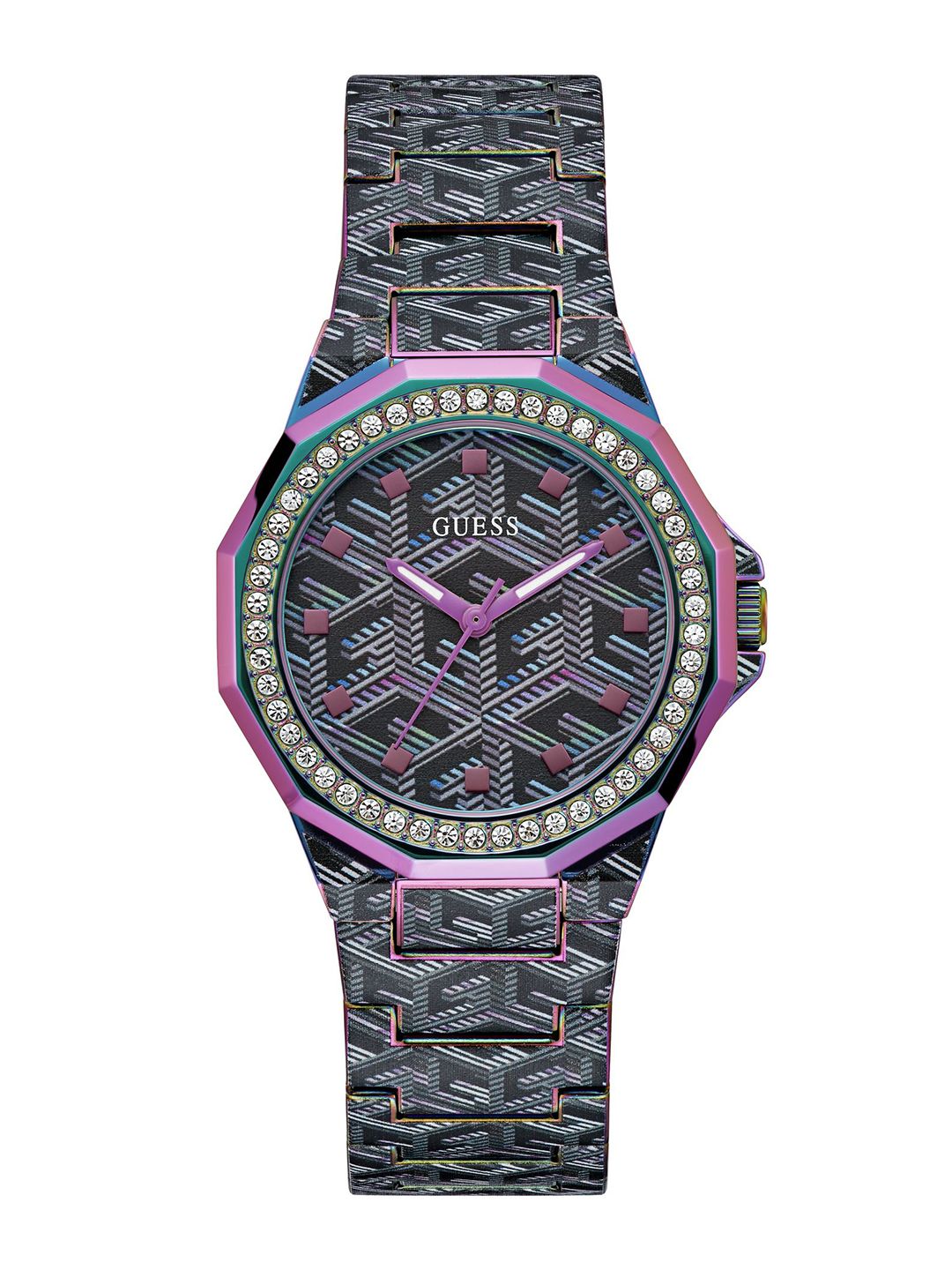 GUESS Women Stone Embellished Bracelet Style Straps Analogue Watch - GW0597L2-image-49