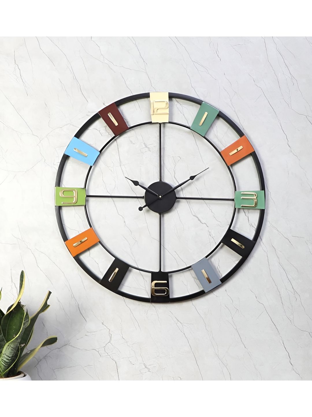 Amaya Decors Black Rounded Contemporary Wall Clock-picture-17