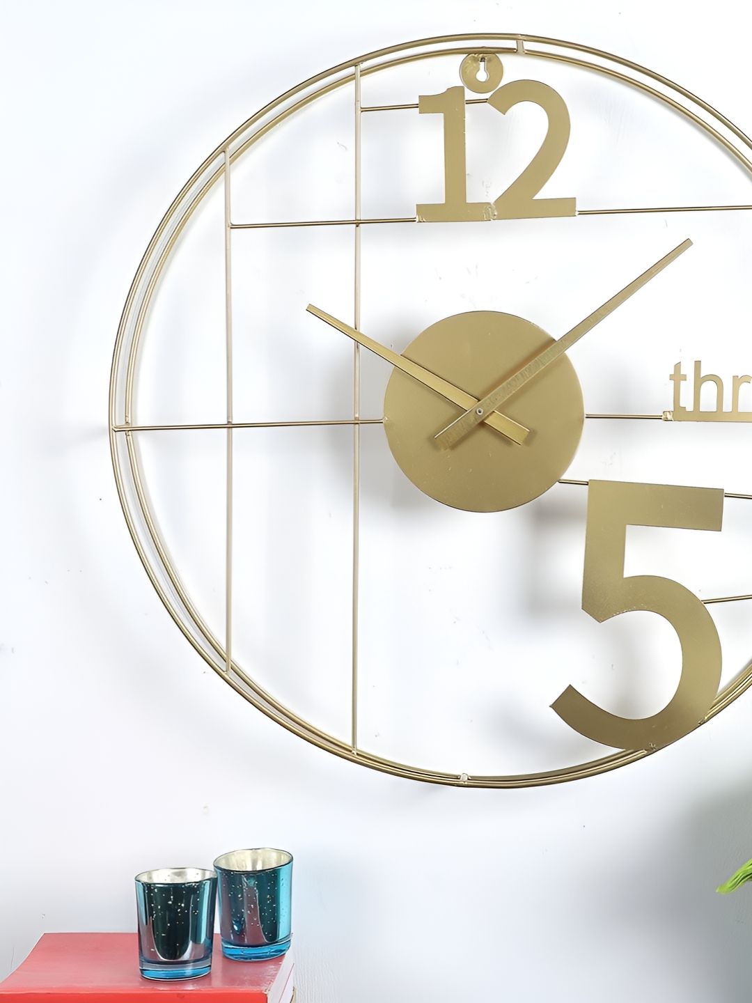 Amaya Decors Gold toned 12-Three-5 Elegant Wall Clock-picture-11