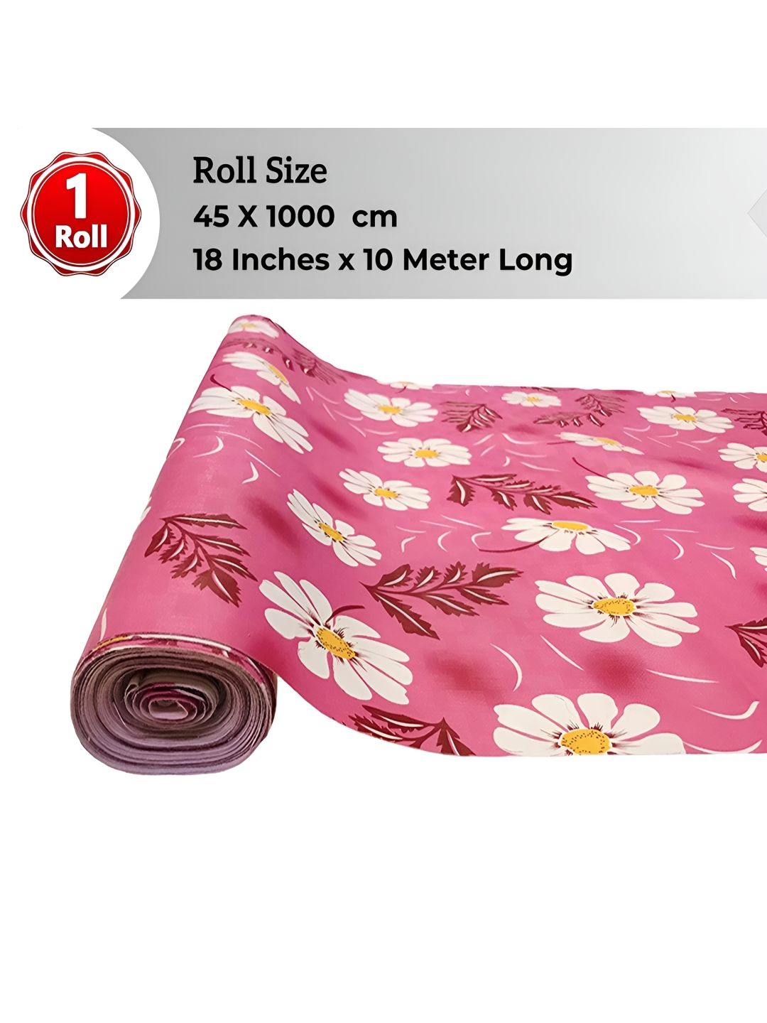 Dakshya Industries Maroon & White Floral Printed Water Resistant Shelf Liner Organiser-picture-49