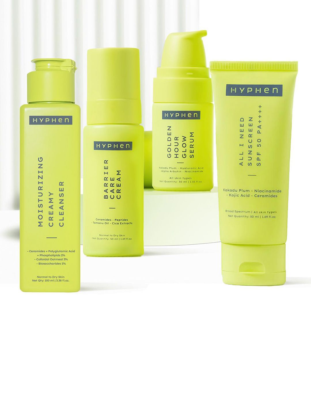 Hyphen Creamy Cleanser, Barrier Cream, Golden Hour Serum & All I Need Sunscreen Combo-image-31
