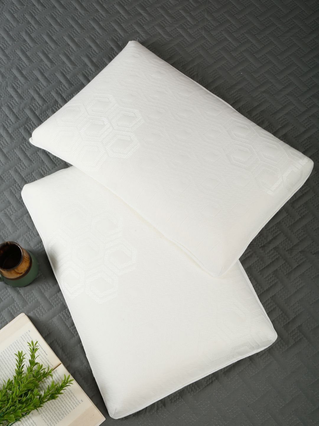 HOSTA HOMES 2 Pieces Memory Foam Filled Cotton Therapedic Pillow-picture-22