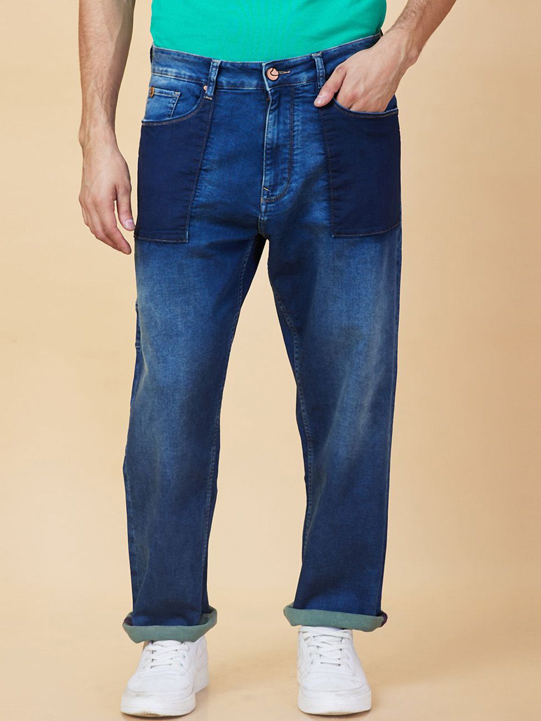 Being Human Men Low Distress Light Fade Jeans