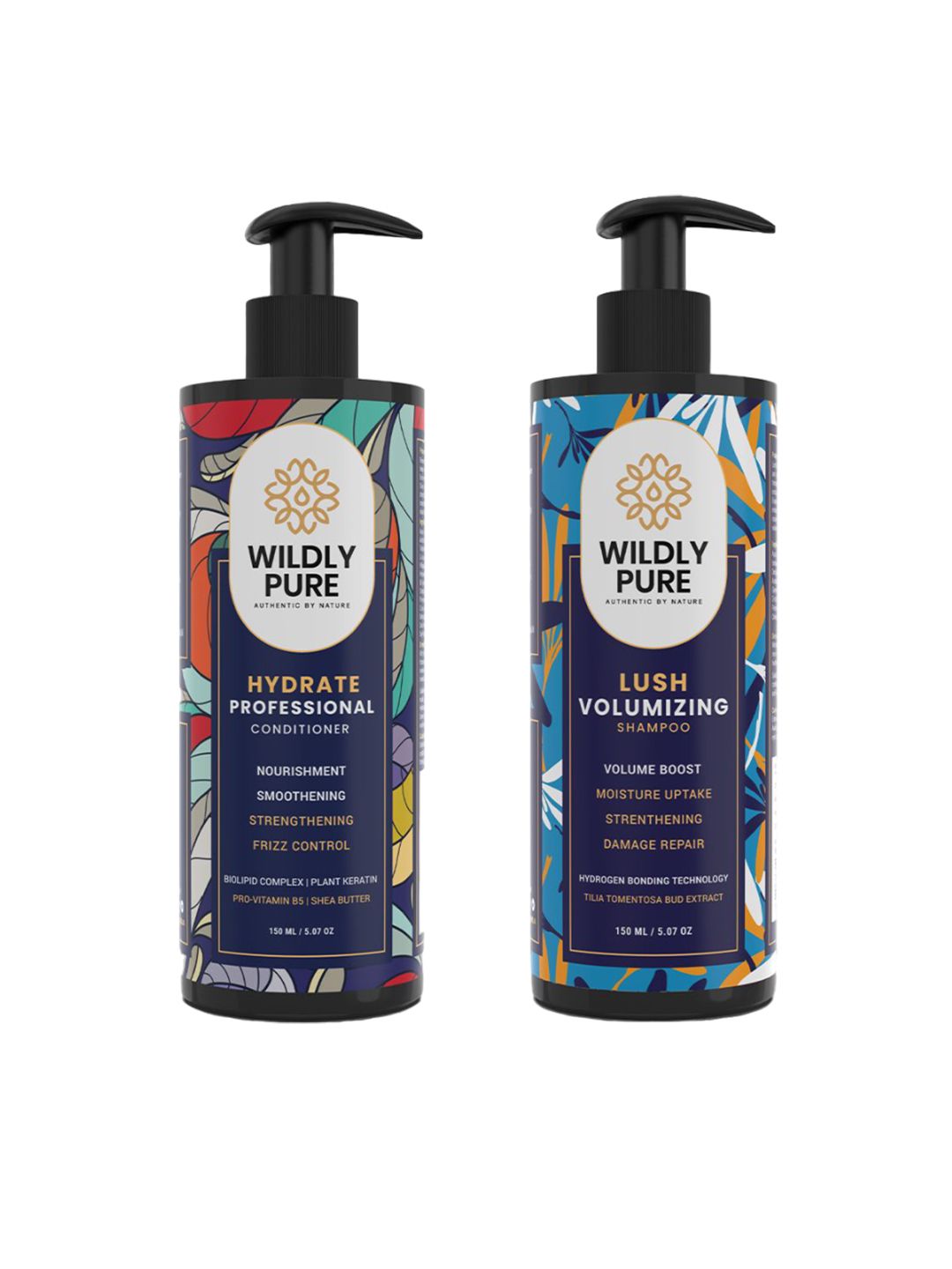 Wildly Pure Lush Volumizing Shampoo & Hydrate Professional Conditioner Combo - 150 ml each-picture-32