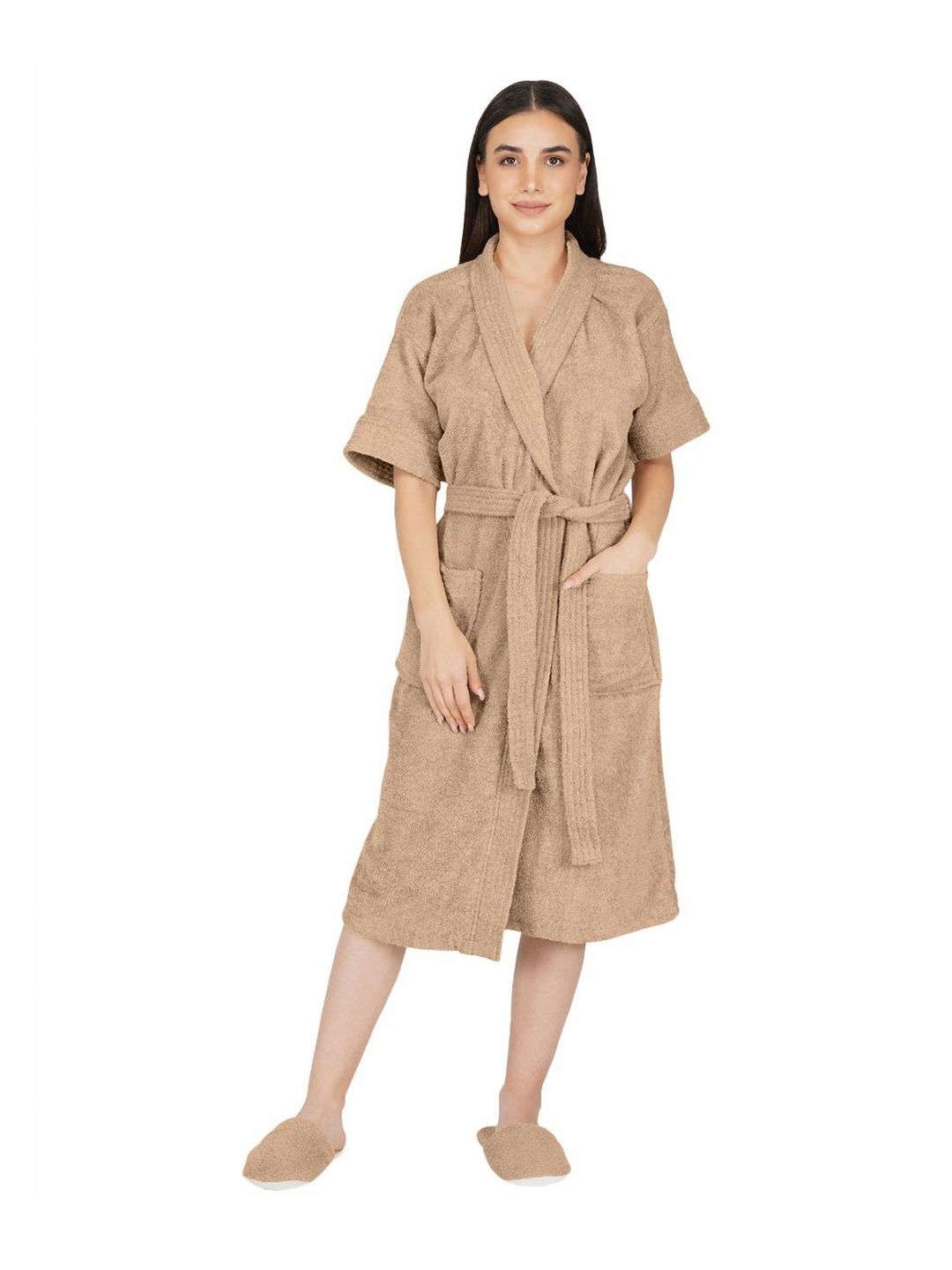 RANGOLI 400 GSM Cotton Bath Robe-image-2