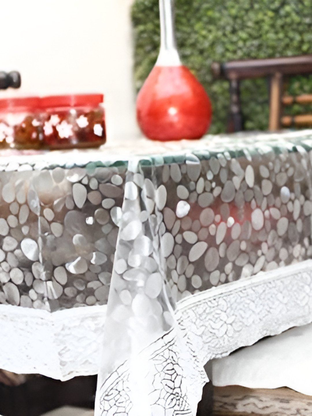CASA-NEST Silver-Toned Waterproof Plastic 6-Seater Table Cover-image-24