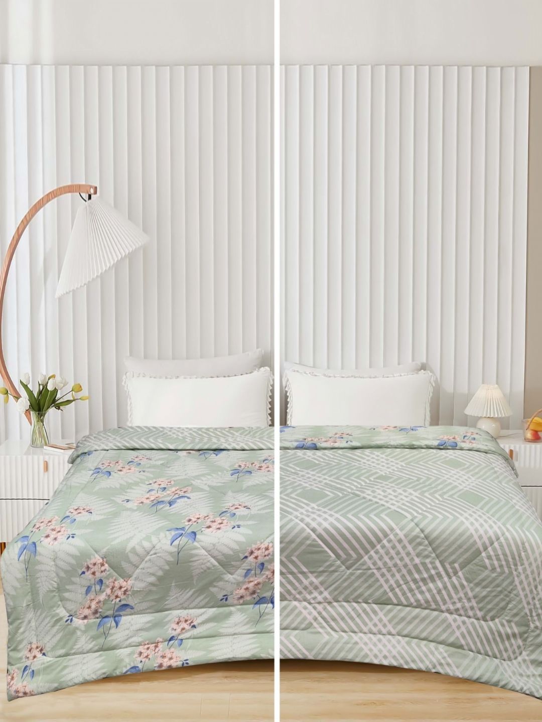 Supreme Home Collective Olive Green & Green AC Room 300 GSM Double Bed Comforter-picture-33