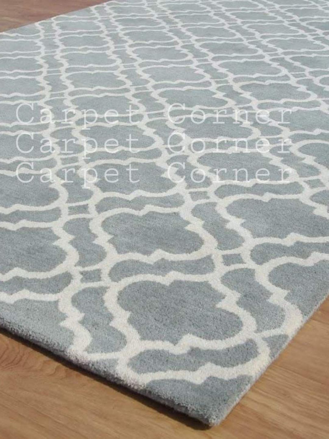 Safiya Carpet Grey Geometric Hand-Tufted Woollen Carpets-image-41