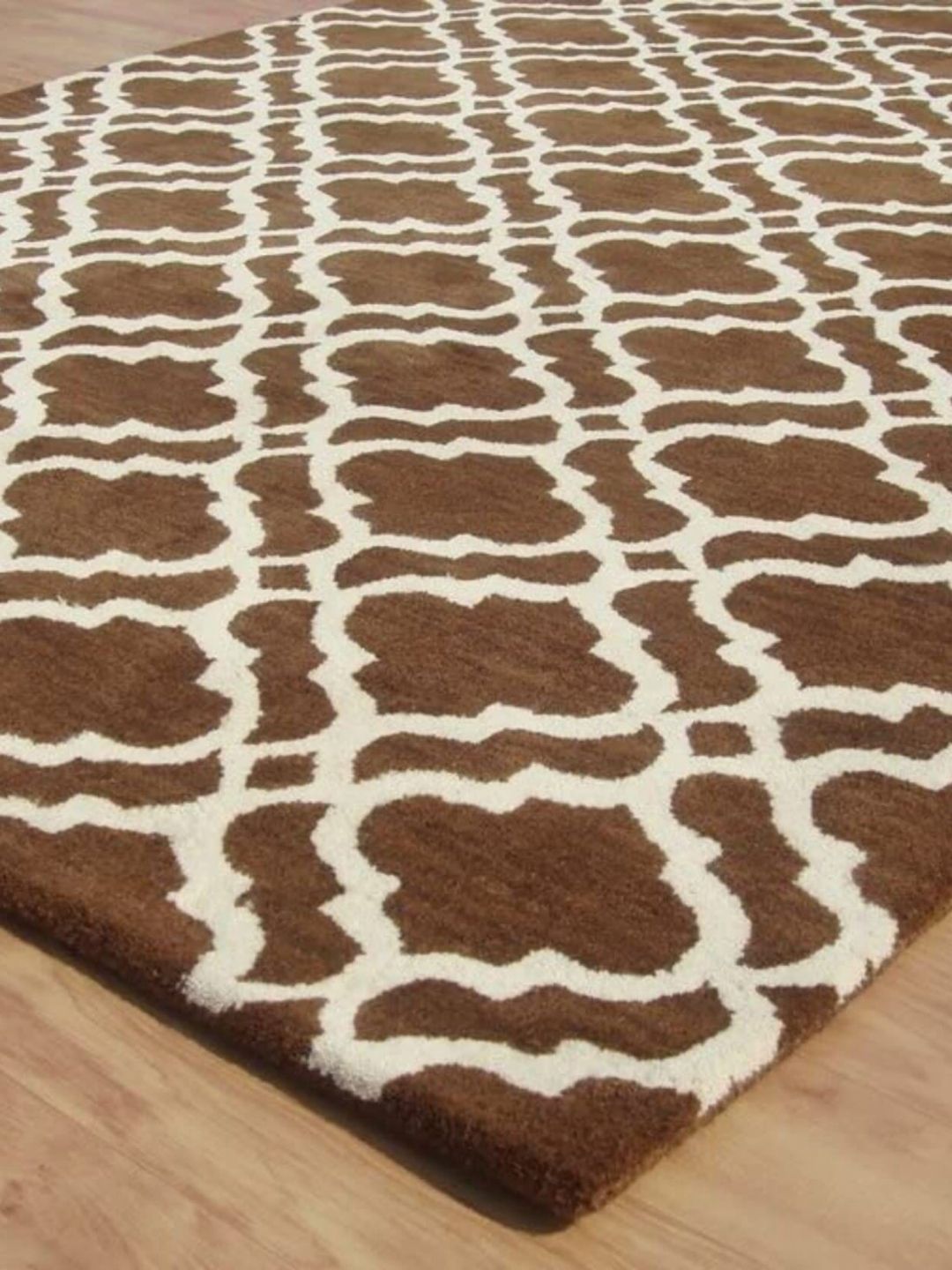 Safiya Carpet Brown Ethnic Motifs Hand-Tufted Woollen Carpets-picture-53