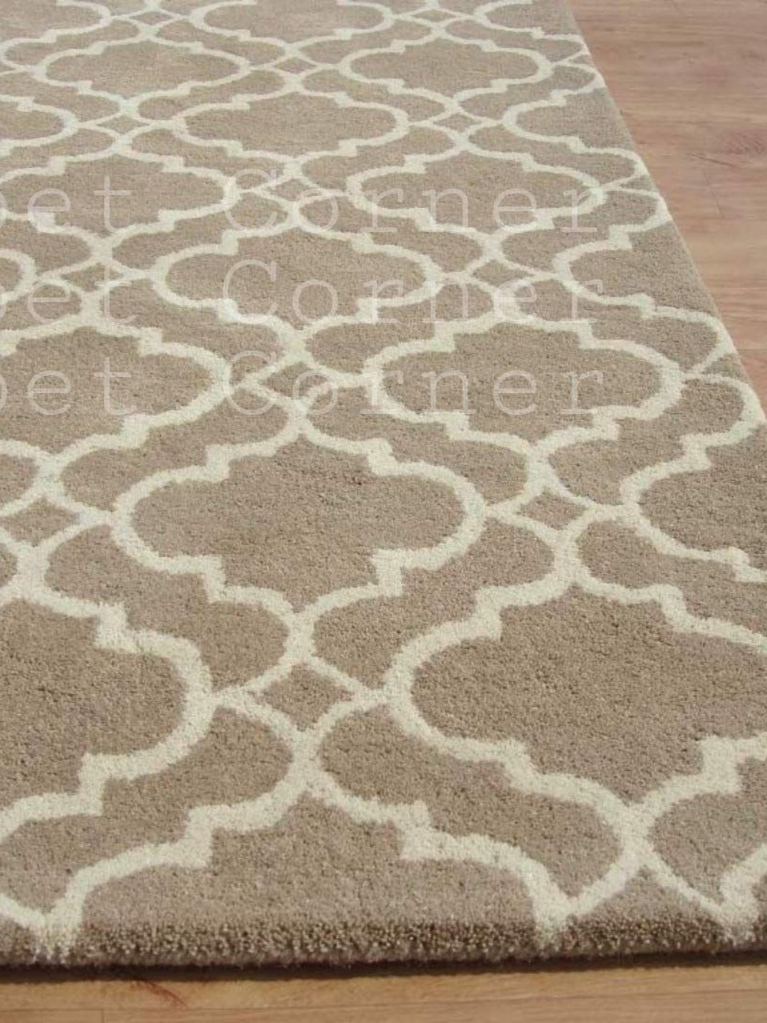 Safiya Carpet Beige Geometric Hand-Tufted Woollen Carpets-image-38