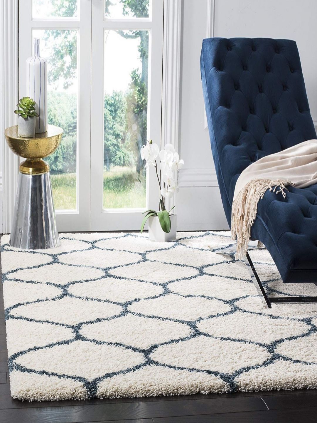 Safiya Carpet Grey Geometric Anti-Skid Polyester Carpets-image-18