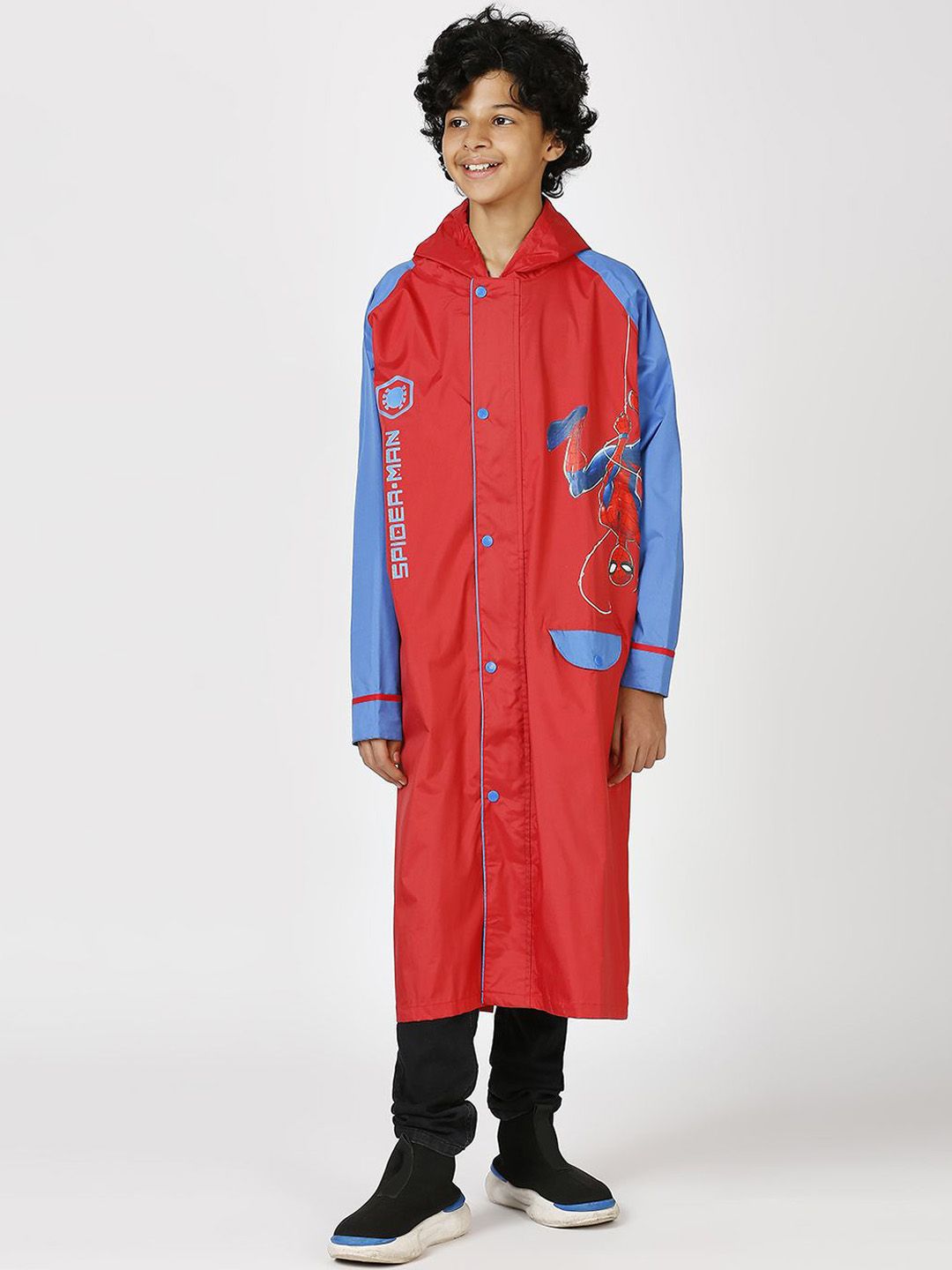 Zeel Boys Spiderman Printed Waterproof Rain Jacket-picture-29