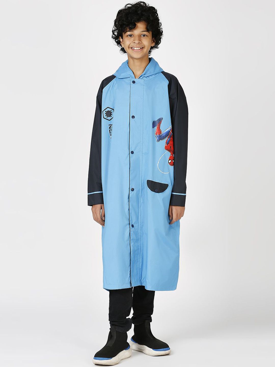Zeel Boys Spiderman Printed Waterproof Rain Jacket-picture-38