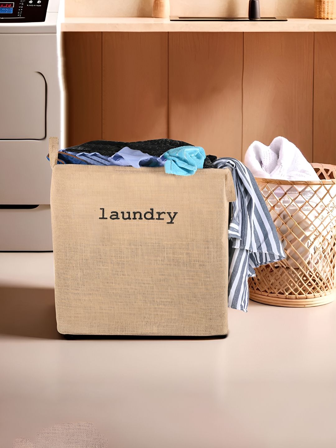 Kuber Industries Brown Textured Laundry Bag-image-16