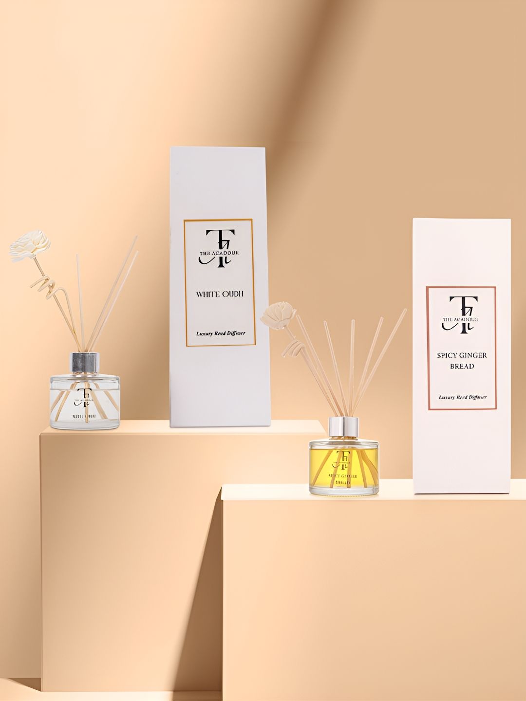THE ACADOUR Set of 2 Reed Diffusers Spicy Gingerbread and White Oudh 100ml each-picture-35
