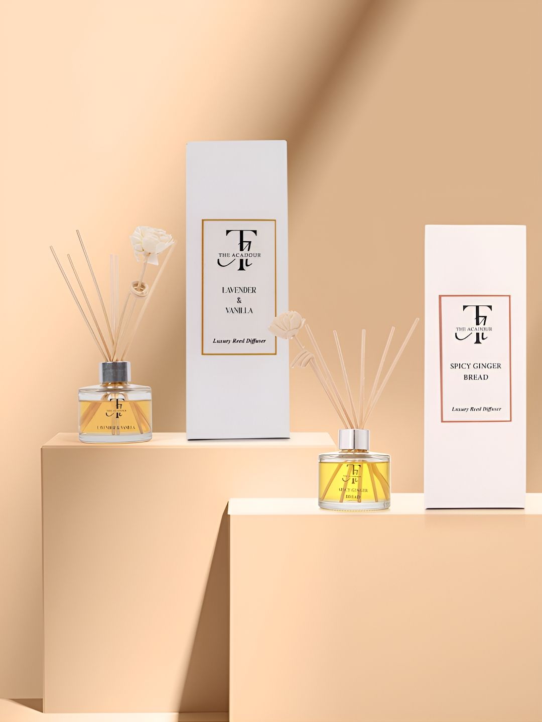 THE ACADOUR Set of 2 Reed Diffusers Spicy Gingerbread and Lavender Vanilla100ml each-image-33