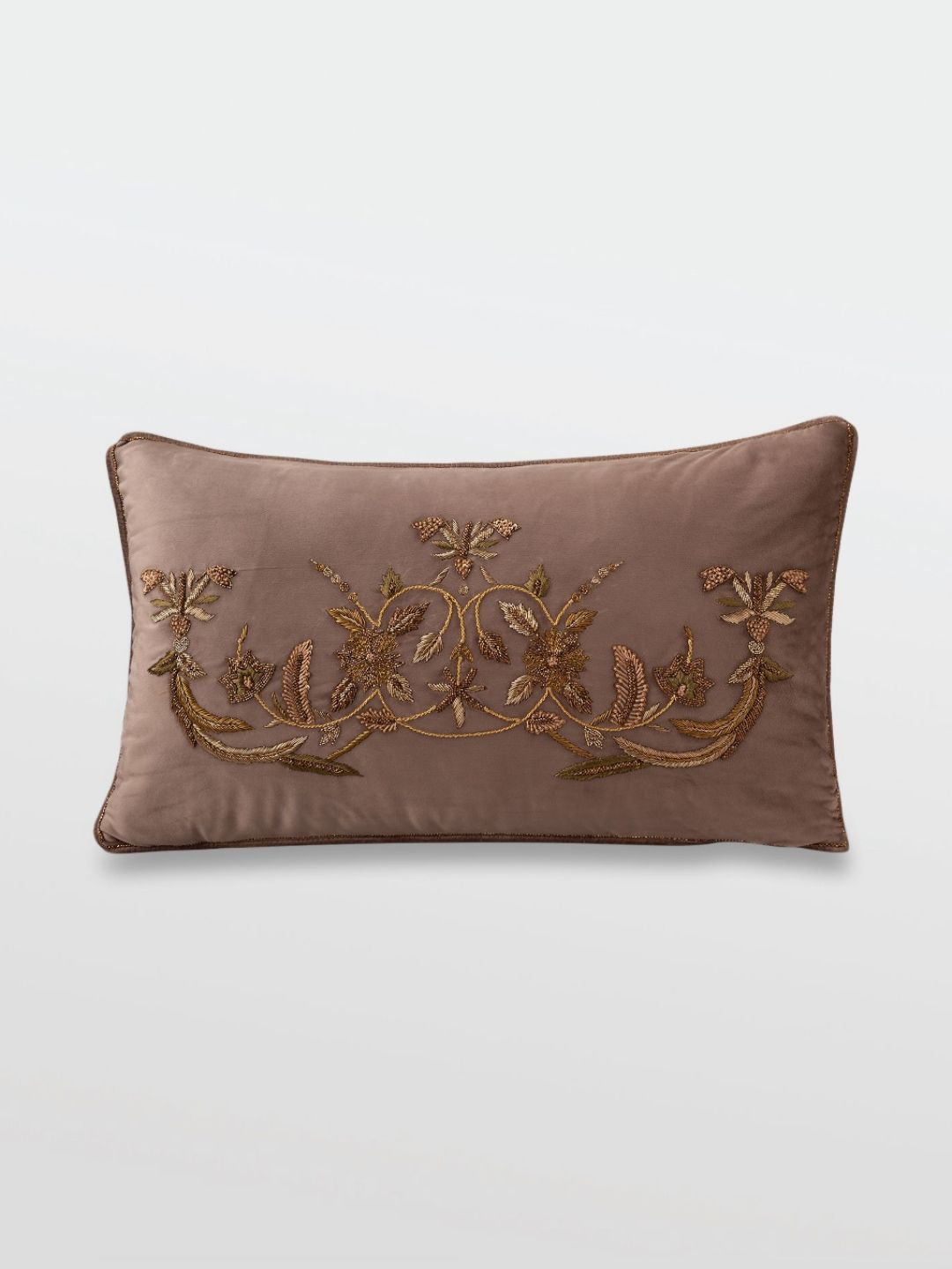Mirooh Brown Embroidered Rectangle Cushions-picture-14