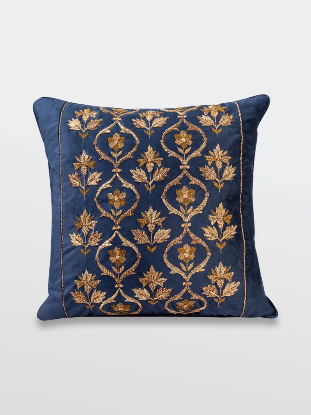 Mirooh Navy Blue Embroidered Pre-Filled Cushion-picture-26