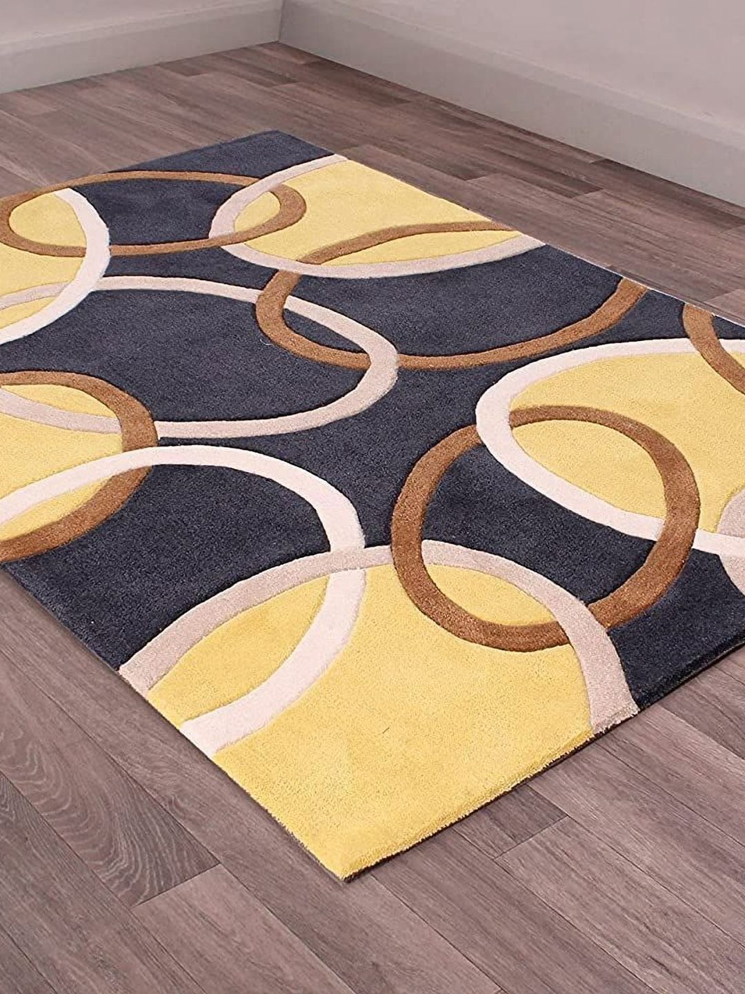 Safiya Carpet Yellow Geometric Woollen Carpets-picture-30