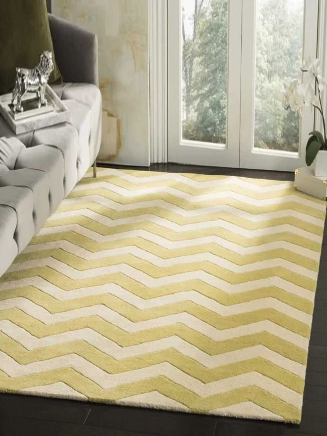 Safiya Carpet Yellow Geometric Woollen Carpets-image-24