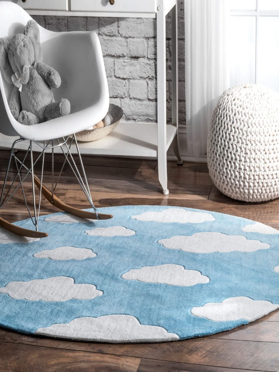 Safiya Carpet Blue Geometric Hand-Tufted Woollen Carpets-picture-20