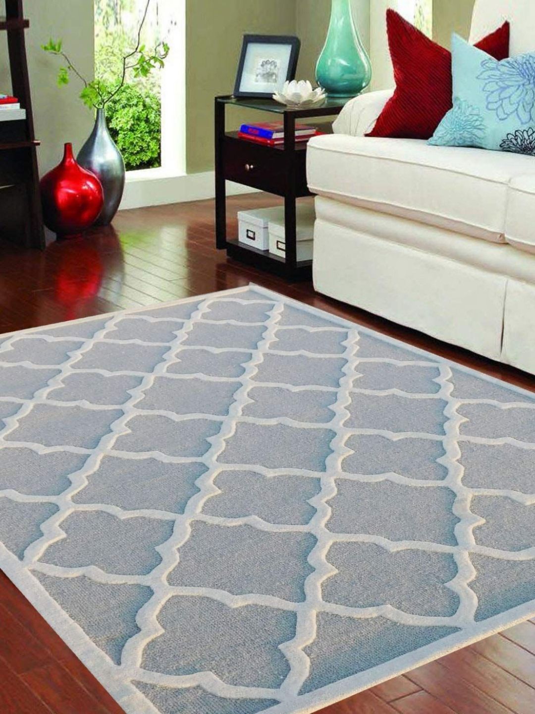 Safiya Carpet Grey Geometric Hand-Tufted Woollen Carpets-picture-14