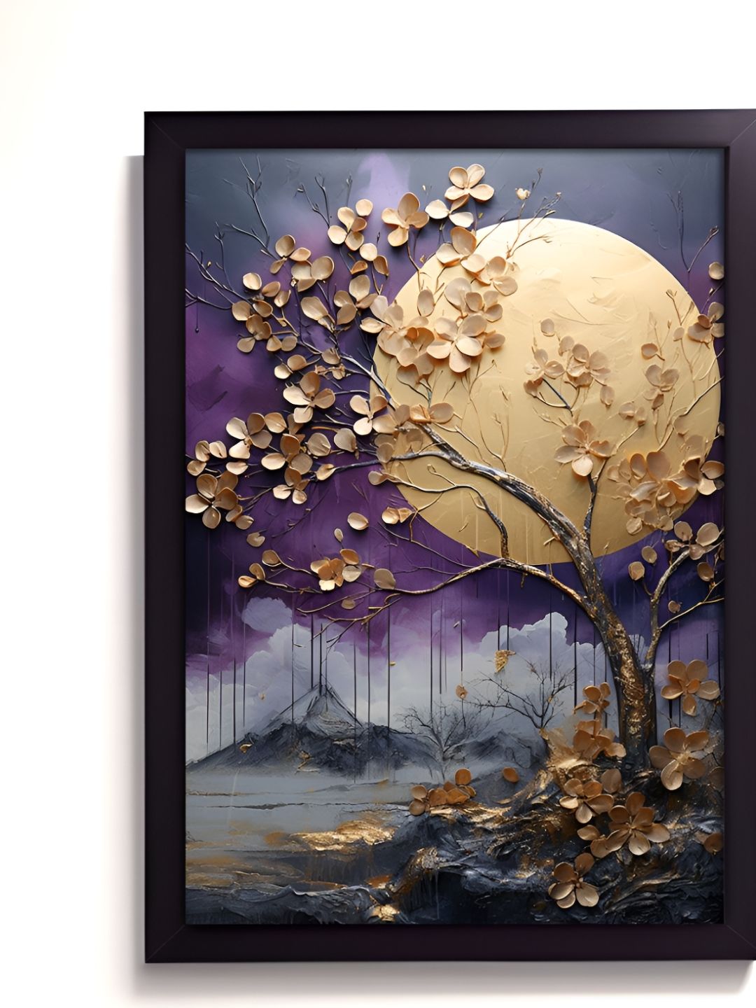 RANDOM Purple & Yellow Synthetic Wood Abstract Wall Art-image-18