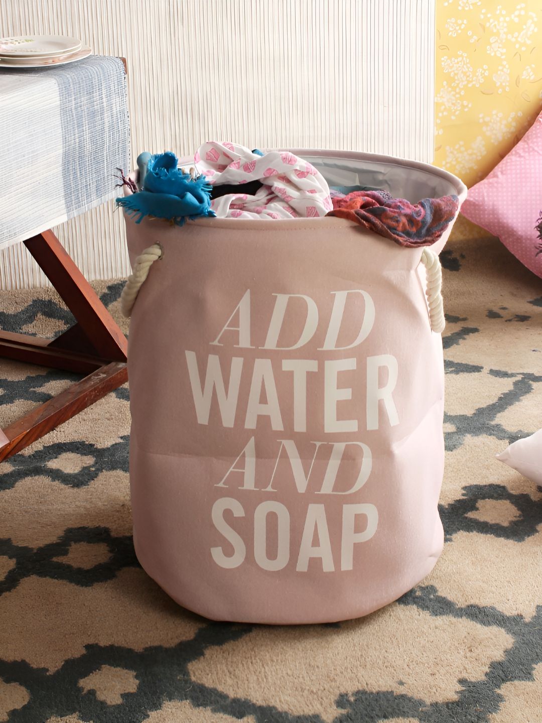 Aura Pink Printed Foldable Laundry Bag-image-25