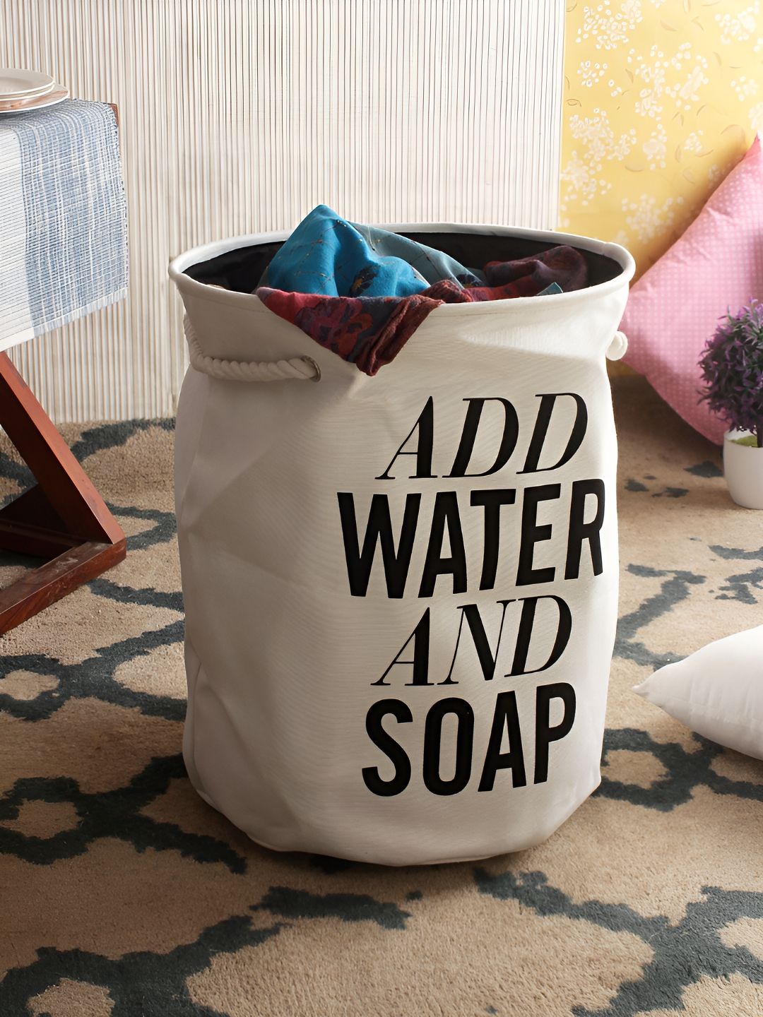 Aura White & Black Printed Foldable Laundry Bag-picture-19