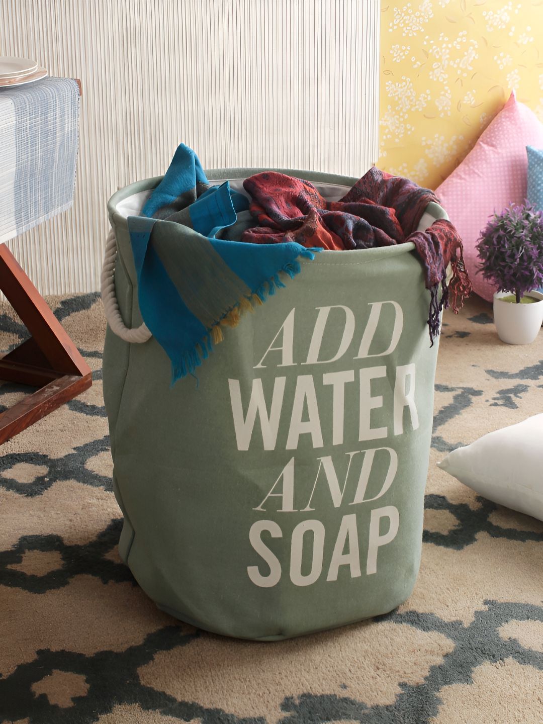 Aura Sea Green Printed Foldable Laundry Bag-picture-41