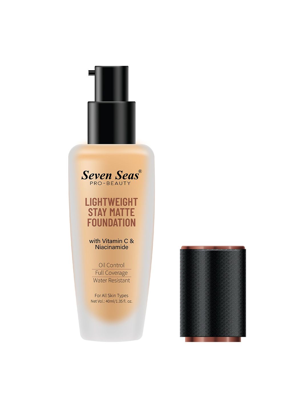 Seven Seas Full Coverage Stay Matte Foundation With Vitamin C - 40ml - Nude 01-image-30