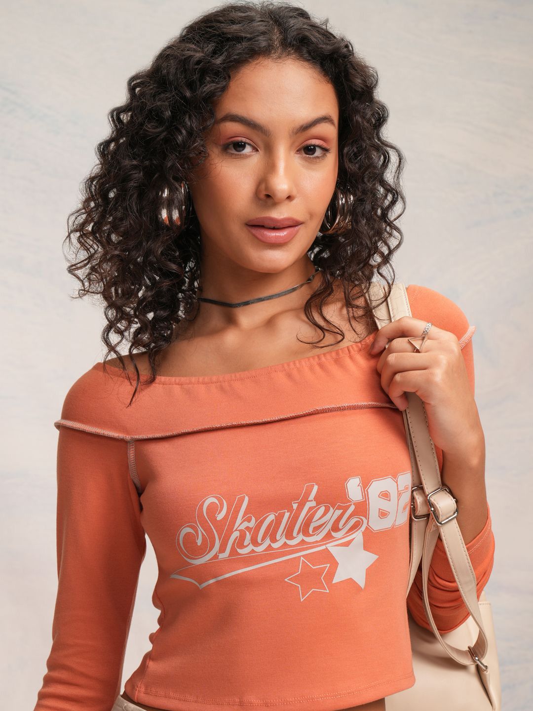 street by tokyo talkies Tokyo Talkies Print Off-Shoulder Bardot Top-picture-40