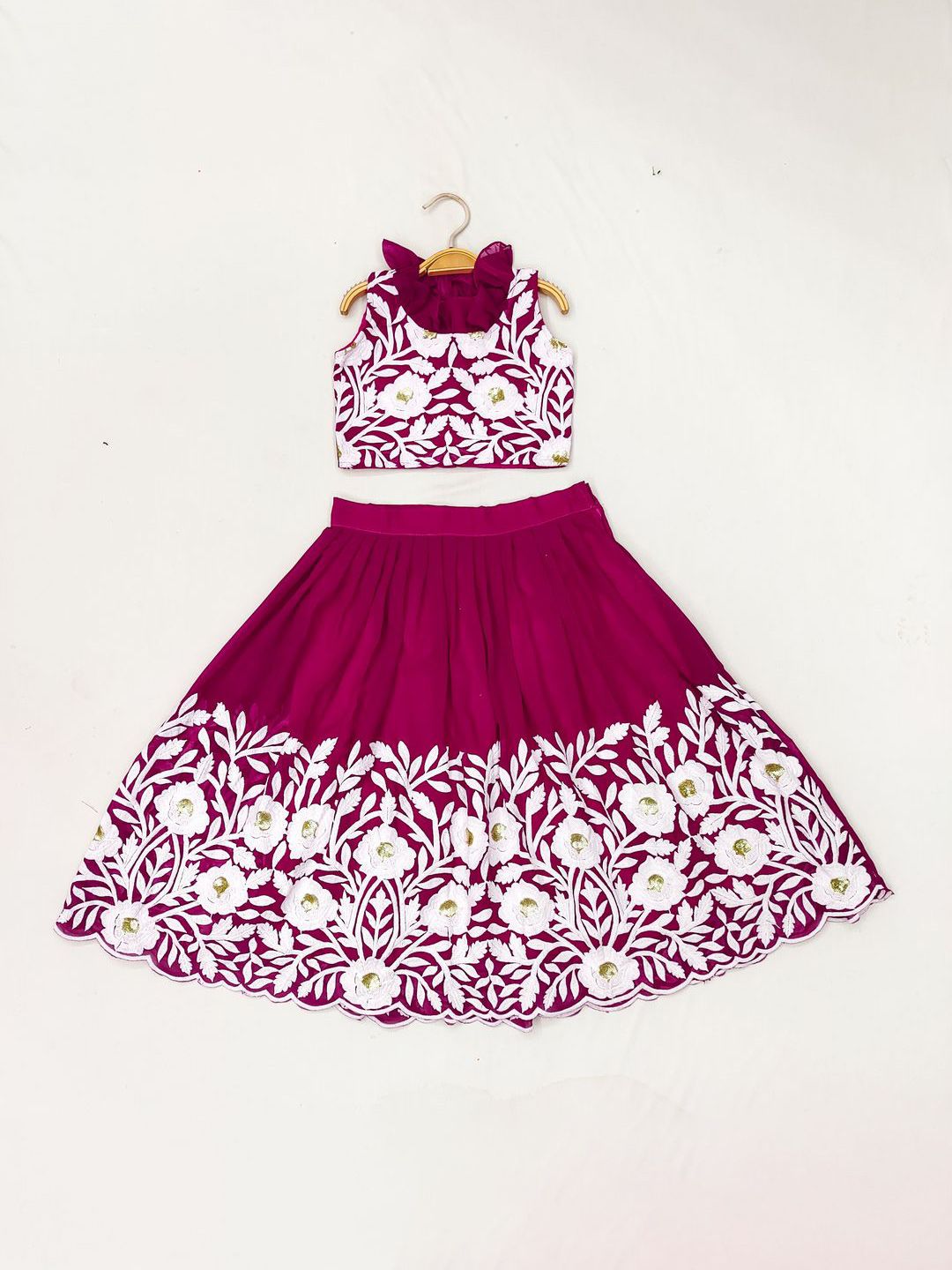 BAESD Girls Embroidered Thread Work Ready to Wear Lehenga & Blouse-picture-10