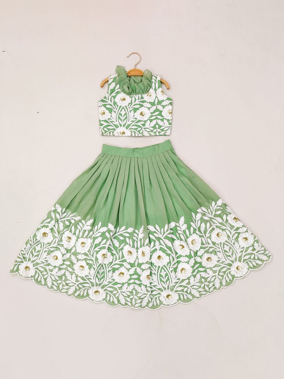 BAESD Girls Embroidered Thread Work Ready to Wear Lehenga & Blouse-picture-12