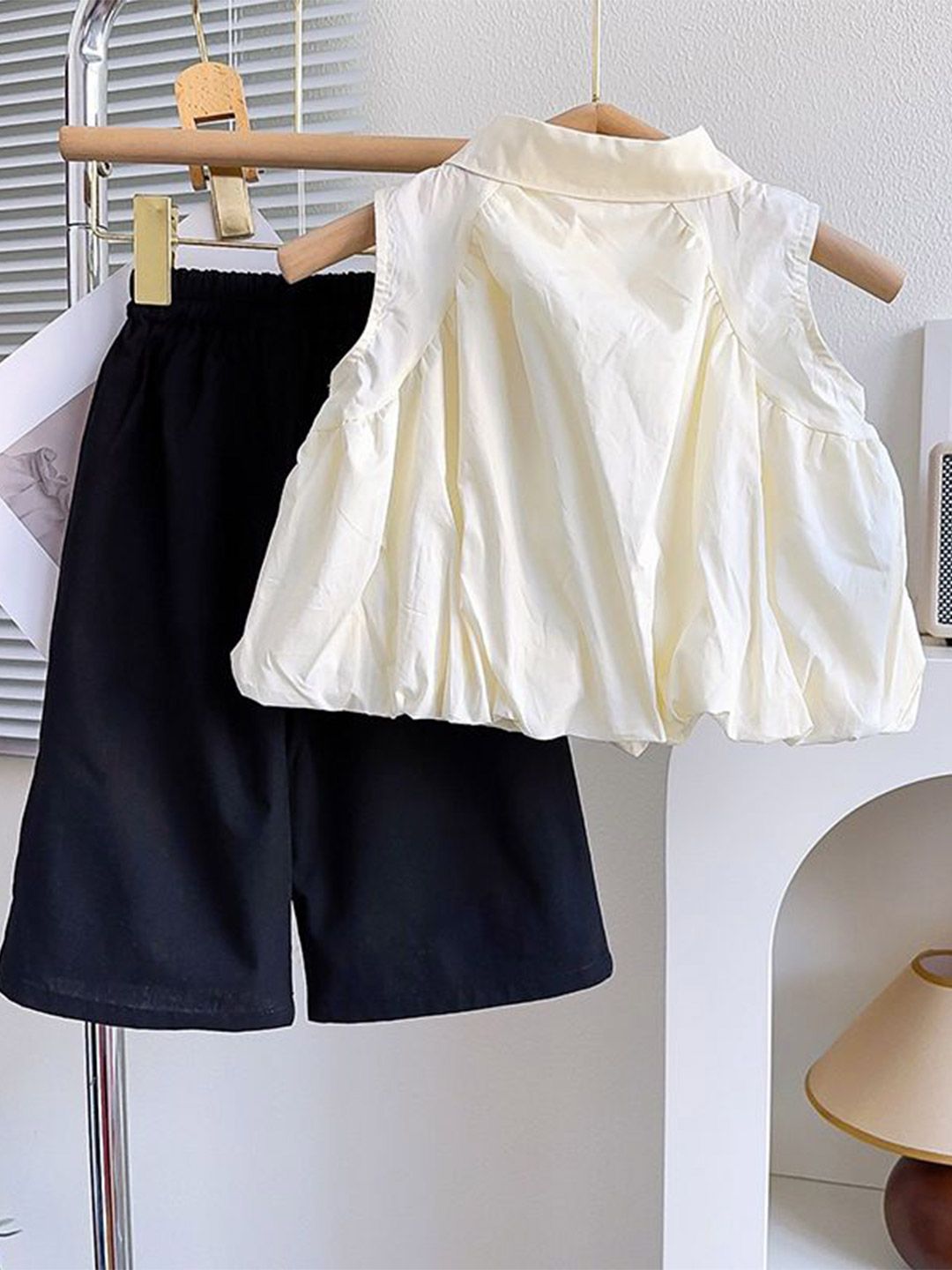 StyleCast x Revolte Beige Girls Pure Cotton Sleeveless Top With Palazzos-picture-22