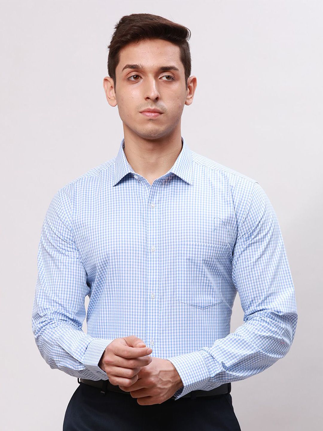 Park Avenue Men Slim Fit Micro Checks Opaque Checked Casual Shirt-picture-31